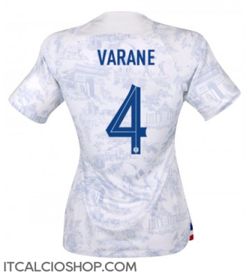 Francia Raphael Varane #4 Seconda Maglia Femmina Mondiali 2022 Manica Corta